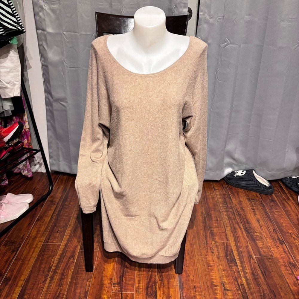Vero Moda Long Sleeve Dress in Beige